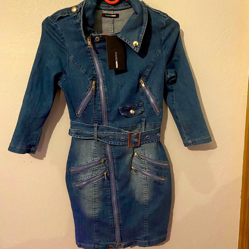 Fashion Nova bodycon denim dress